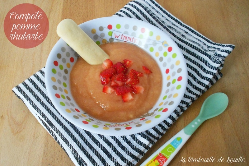 Baby Food 9 Compote Pommes Rhubarbe Et Morceaux De Fraise La Tambouille De Bouille