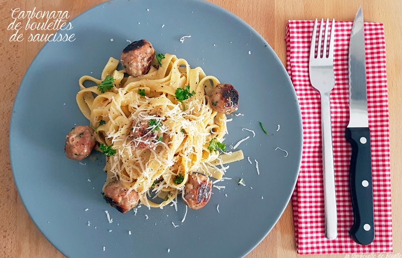 Jamie Oliver Repas Simple Pour Tous Les Jours Carbonara de boulettes de saucisse façon Jamie Oliver - La tambouille
